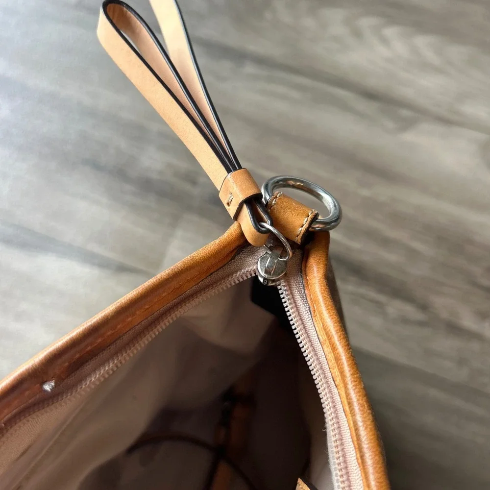 Coach Signature Gallery Tote Khaki Brown Monogram Shoulder Bag F19817